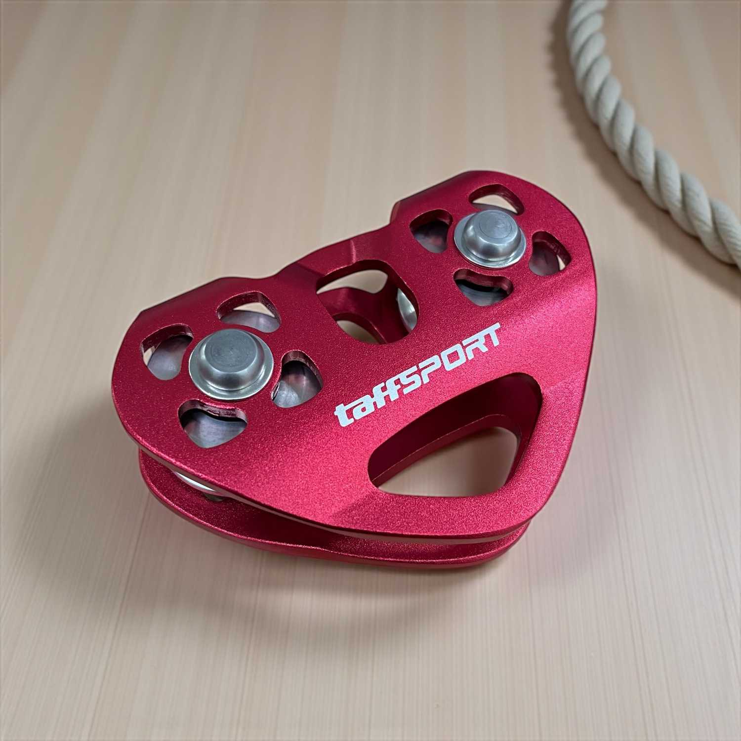 TaffSPORT Double Pulley Tandem Zipline Smooth Surface Aluminium 30kN - ZWA006