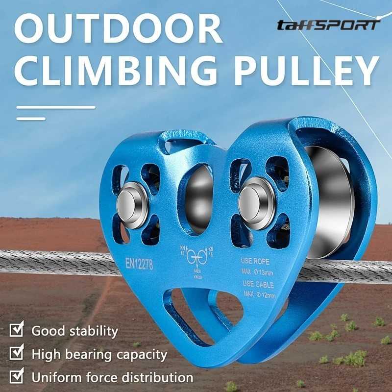 TaffSPORT Double Pulley Tandem Zipline Smooth Surface Aluminium 30kN - ZWA006