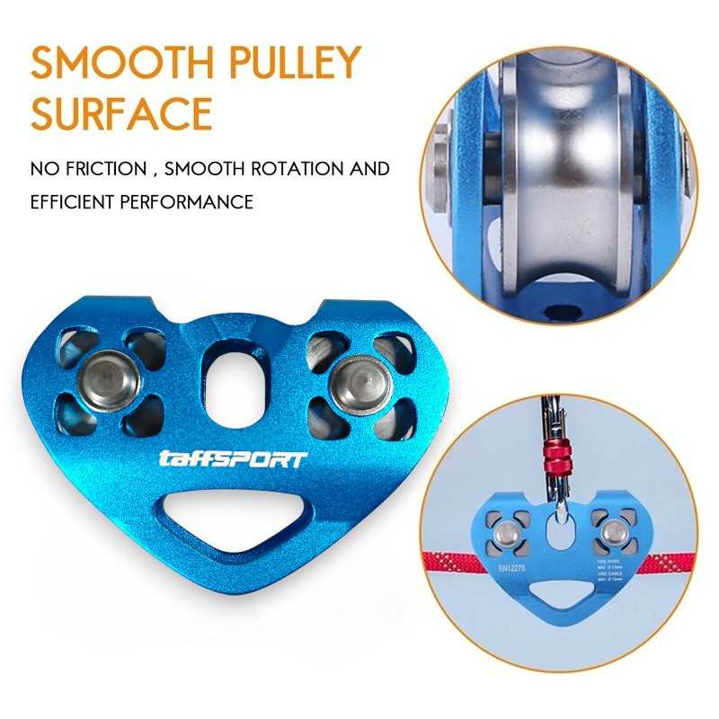 TaffSPORT Double Pulley Tandem Zipline Smooth Surface Aluminium 30kN - ZWA006