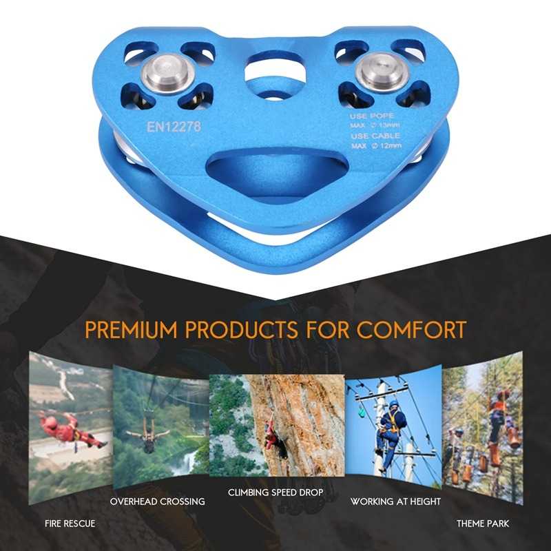 TaffSPORT Double Pulley Tandem Zipline Smooth Surface Aluminium 30kN - ZWA006