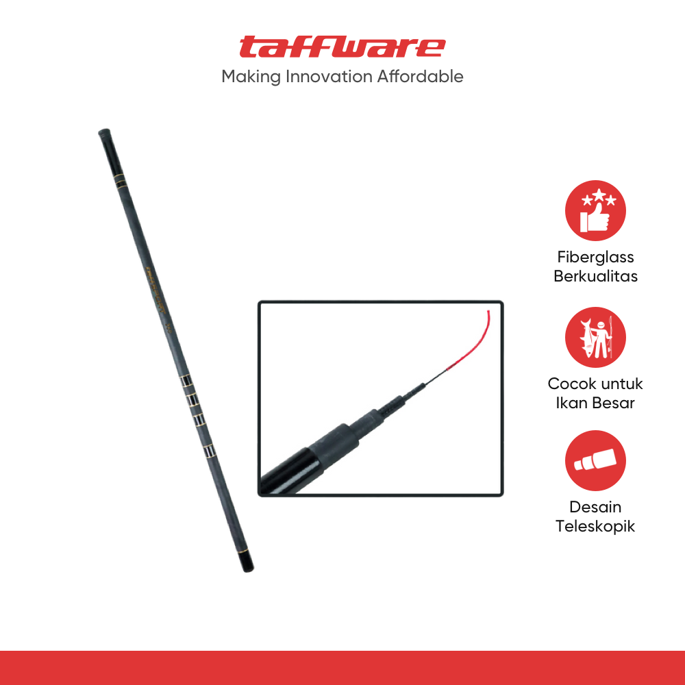 TaffSPORT Joran Pancing Tegek Fiberglass Fishing Rod - 360