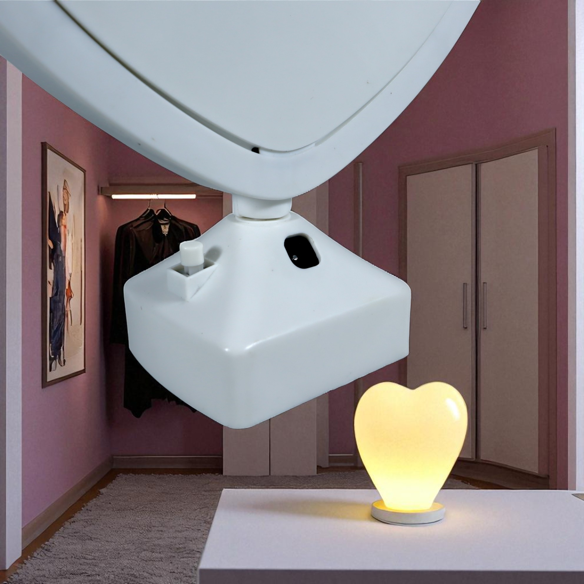 TaffHOME Cermin Make Up Heart Shaped Magic Mirror Table LED - L-223