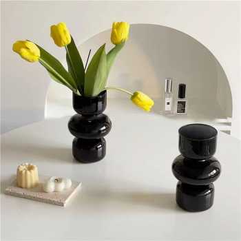 TaffHOME Vas Bunga Kaca Nordic Bottle Vase Flower Pot Home Decor 18cm - AM-18