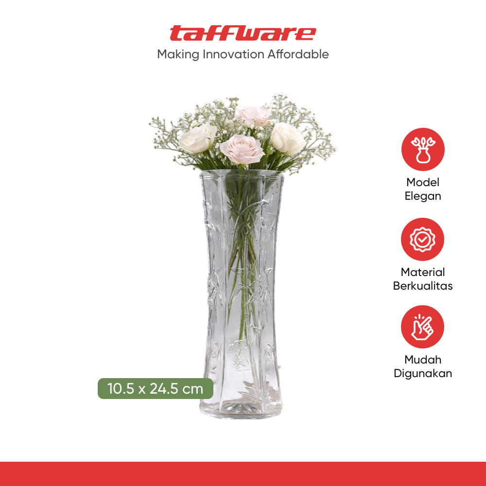 TaffHOME Vas Bunga Dekorasi Interior Ruang Tamu Motif Bambu - AR-3A