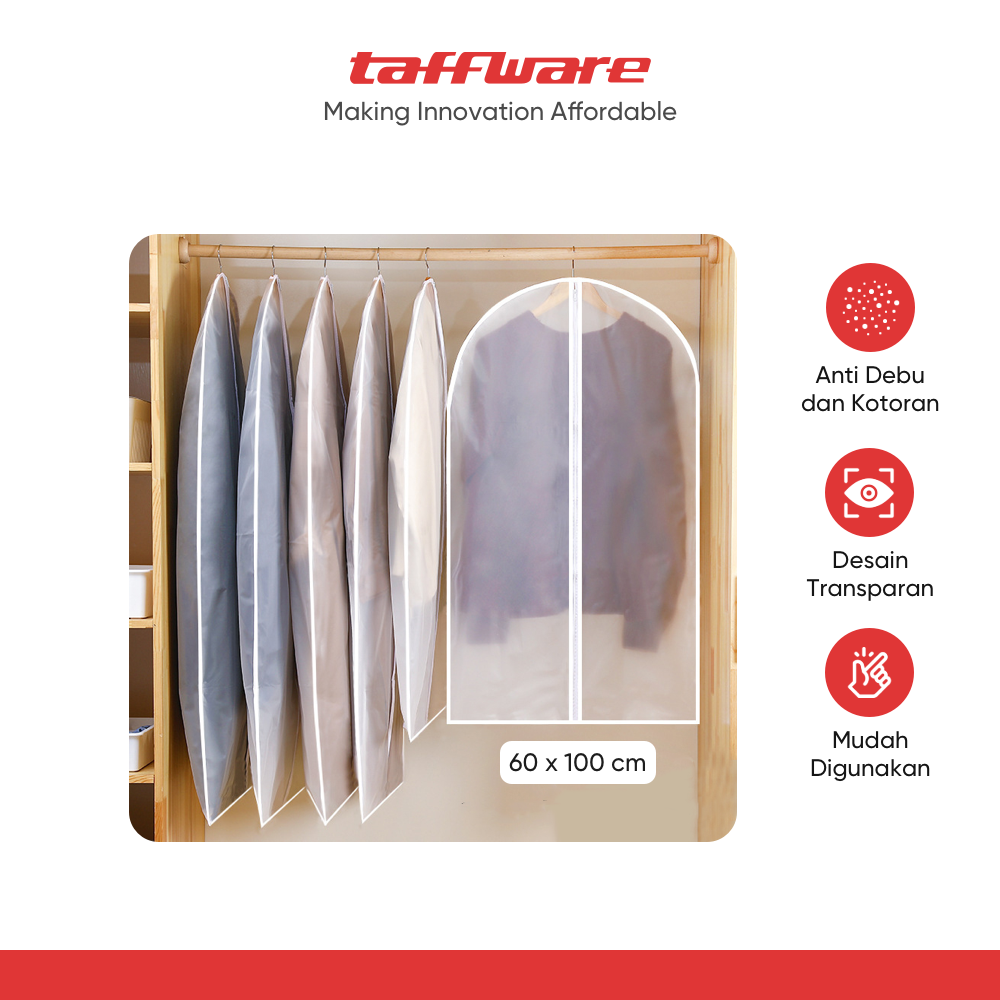 TaffHOME Cover Pakaian Anti Debu Dustproof Cloth Organizer PEVA 1 PCS - PE2