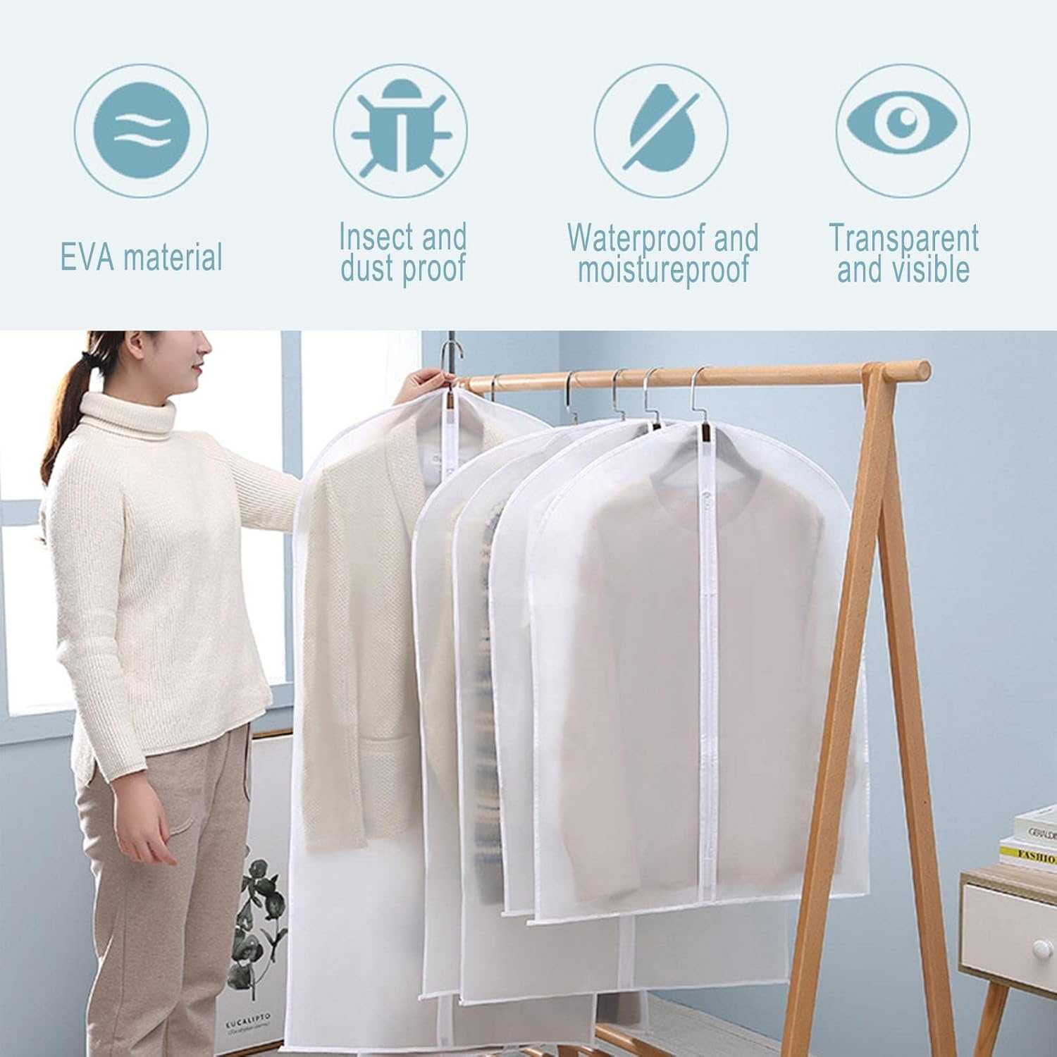 TaffHOME Cover Pakaian Anti Debu Dustproof Cloth Organizer PEVA 1 PCS - PE2