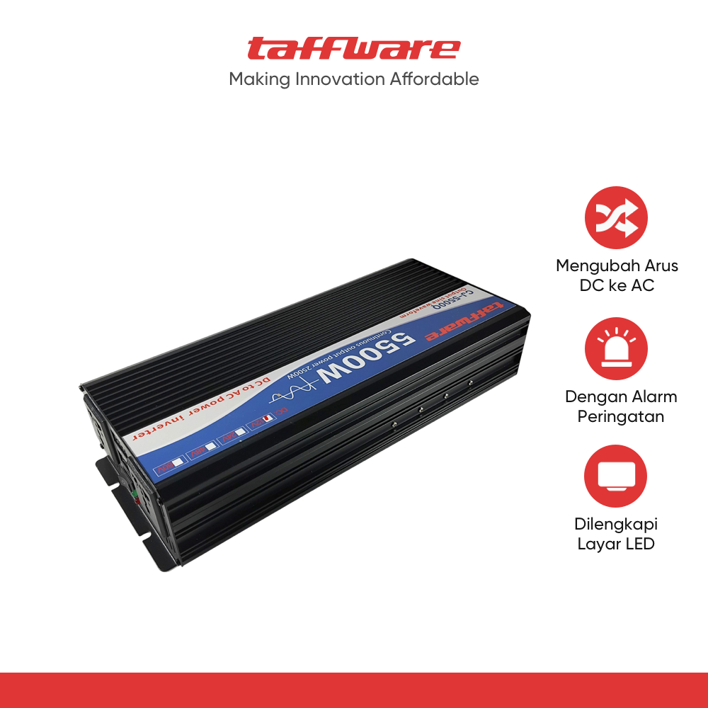 Taffware Power Inverter Pure Sine Wave DC 12V to AC 220V 5500W - CJ-5500Q