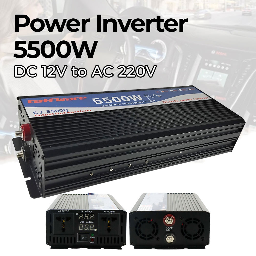 Taffware Power Inverter Pure Sine Wave DC 12V to AC 220V 5500W - CJ-5500Q