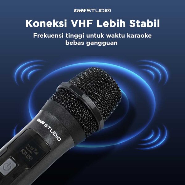 TaffSTUDIO Microphone Karaoke Wireless Rechargeable 2 Ch 2.4GHz 2 PCS - SM2