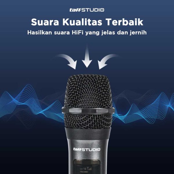 TaffSTUDIO Microphone Karaoke Wireless Rechargeable 2 Ch 2.4GHz 2 PCS - SM2
