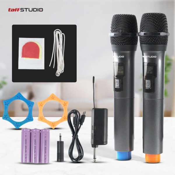 TaffSTUDIO Microphone Karaoke Wireless Rechargeable 2 Ch 2.4GHz 2 PCS - SM2