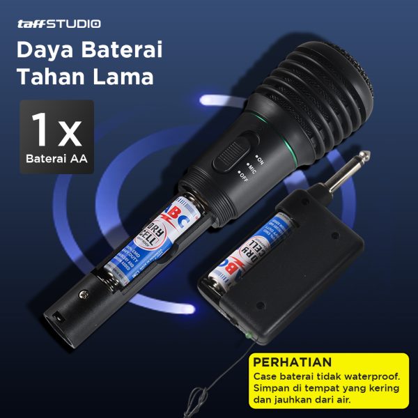 TaffSTUDIO Mikrofon Karaoke Profesional 2 in 1 Wireless Wired 2.4Ghz - WM-308