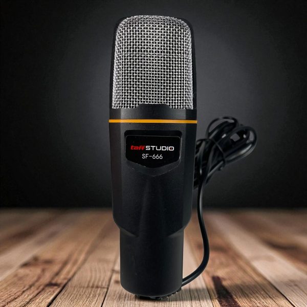 TaffSTUDIO Mikrofon Kondenser Microphone Condenser Podcast with Stand - SF-666