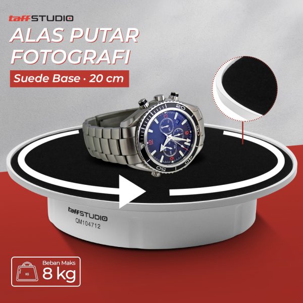 TaffSTUDIO Alas Putar Fotografi Suede Rotating 360 Turntable 20cm - QM104712