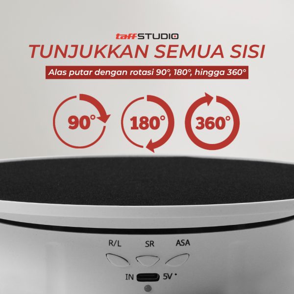 TaffSTUDIO Alas Putar Fotografi Suede Rotating 360 Turntable 20cm - QM104712