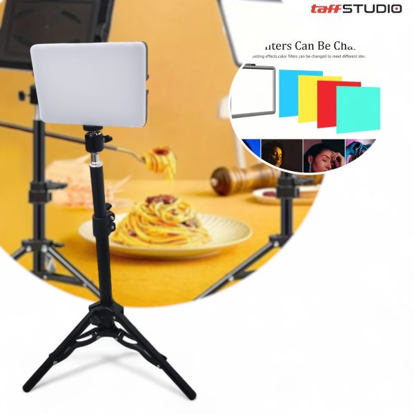 TaffSTUDIO Lampu Studio Fill Light Dimmable 3in1 Color with Tripod - ZD610