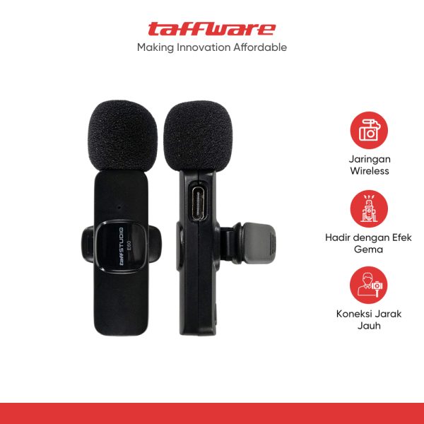 TaffSTUDIO Wireless Lavalier Lapel Microphone Vlogger Lightning - E60