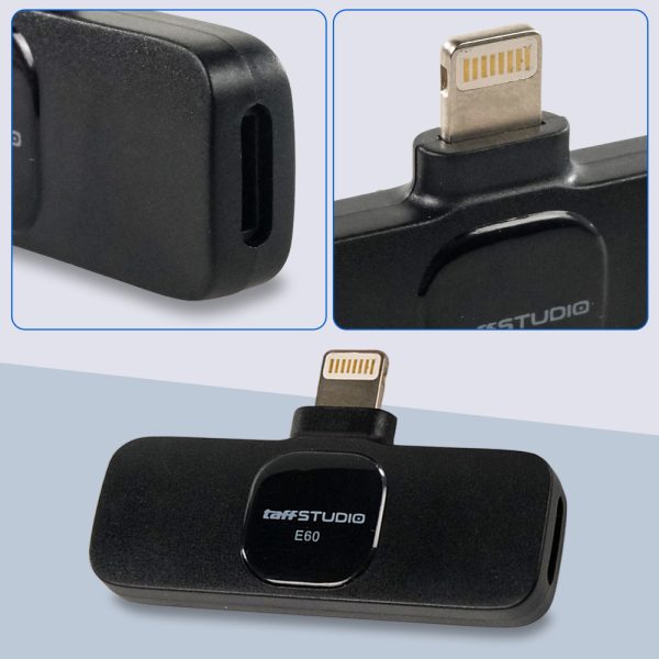 TaffSTUDIO Wireless Lavalier Lapel Microphone Vlogger Lightning - E60