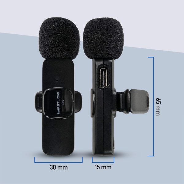 TaffSTUDIO Wireless Lavalier Lapel Microphone Vlogger Lightning - E60