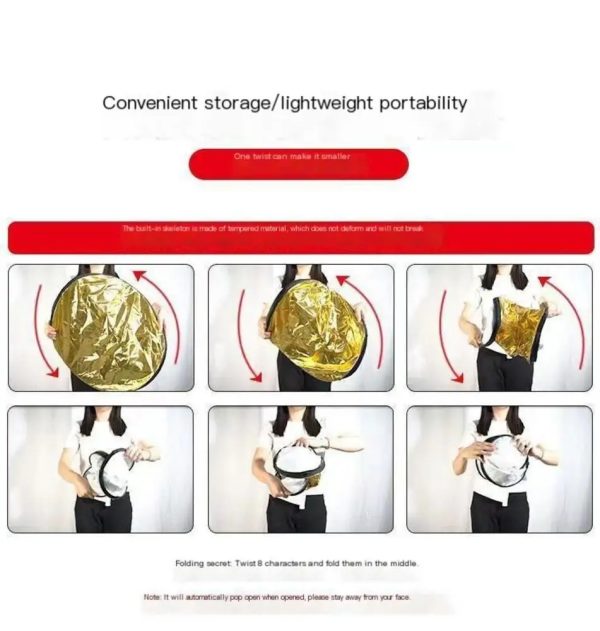 TaffSTUDIO Reflektor Cahaya Fotografi Studio 2in1 Foldable - TF-96