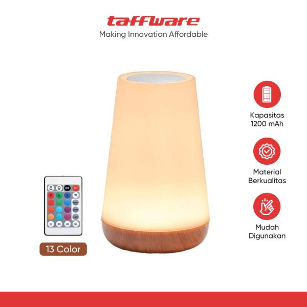 TaffLED Lampu Tidur LED RGB Night Lamp Rechargeable 1200mAh 13 Color - XTZ-5A