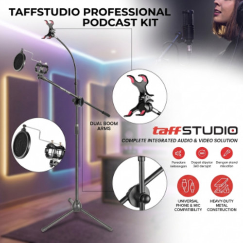 TaffSTUDIO Microphone and Smartphone Stand Holder 360 Degree - MS-70B