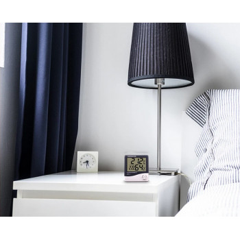 Taffware Termometer Suhu Ruangan Humidity Hygrometer Clock Calendar - HTC-1