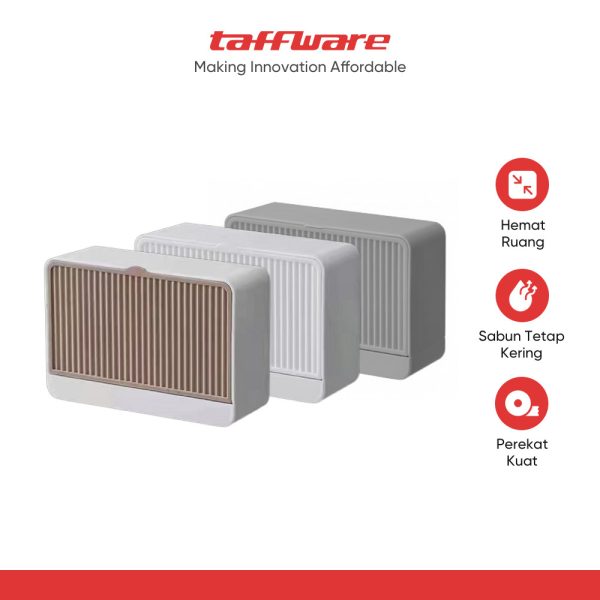 TaffHOME Tempat Sabun Batang Kamar Mandi Dinding Tempel Drain Box Soap - K12