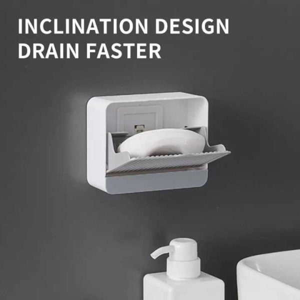TaffHOME Tempat Sabun Batang Kamar Mandi Dinding Tempel Drain Box Soap - K12
