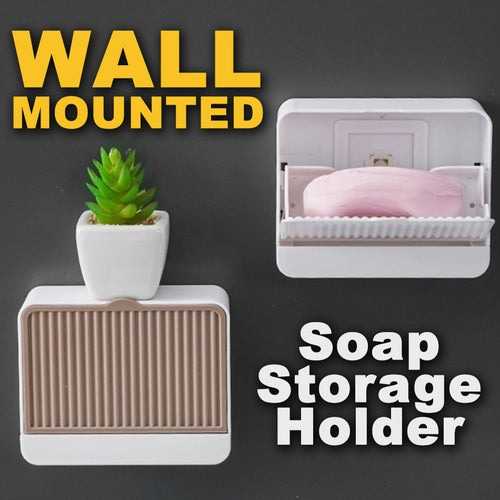 TaffHOME Tempat Sabun Batang Kamar Mandi Dinding Tempel Drain Box Soap - K12