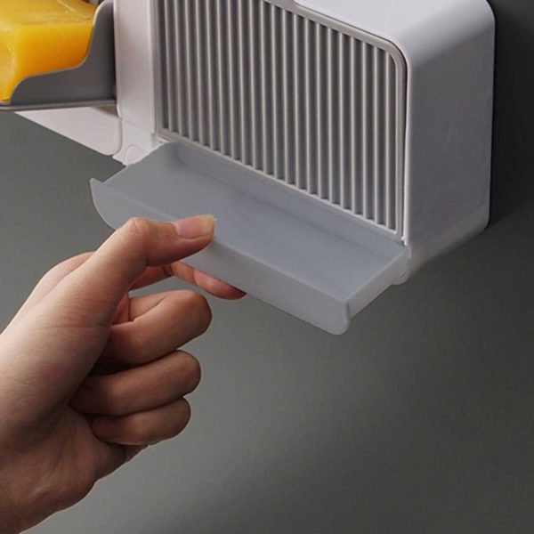 TaffHOME Tempat Sabun Batang Kamar Mandi Dinding Tempel Drain Box Soap - K12