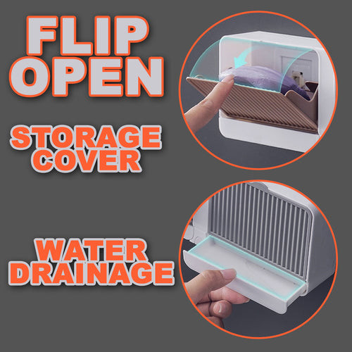 TaffHOME Tempat Sabun Batang Kamar Mandi Dinding Tempel Drain Box Soap - K12