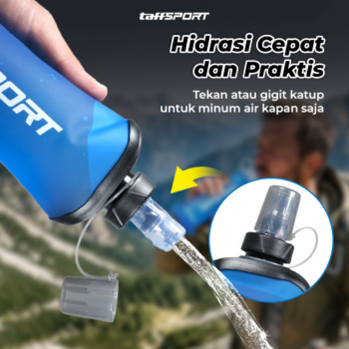 TaffSPORT Botol Minum Soft Flask Foldable Sport Water Bottle TPU 500ml - TFG-50