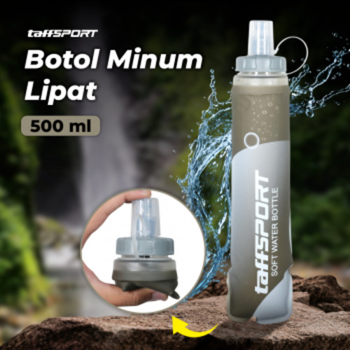 taffsport-botol-minum-soft-flask-foldable-sport-water-bottle-tpu-500ml-ts879 TaffSPORT Botol Minum Soft Flask Foldable Sport Water Bottle TPU 500ml - TS879