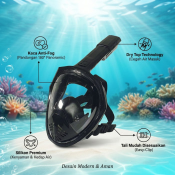 taffsport-kacamata-full-face-selam-scuba-diving-snorkeling-m2077g TaffSPORT Kacamata Full Face Selam Scuba Diving Snorkeling - M2077G