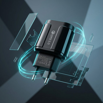 taffware-charger-usb-smartphone-quick-charge-qc30-3a-18w-eu-plug-te-007 Taffware Kepala Charger Fast Charging QC3.0 USB A EU Plug 3A 18W - TE-007