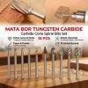 Taffware Mata Bor Tungsten Carbide Cone Spiral Bits 10 PCS - GJ0106