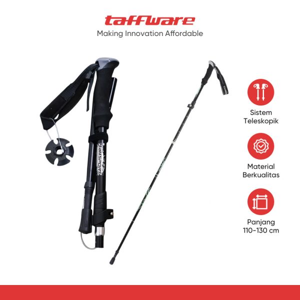 TaffSPORT Tongkat Hiking Trekking Pole 5 Section 130cm Foldable 36cm - TF13