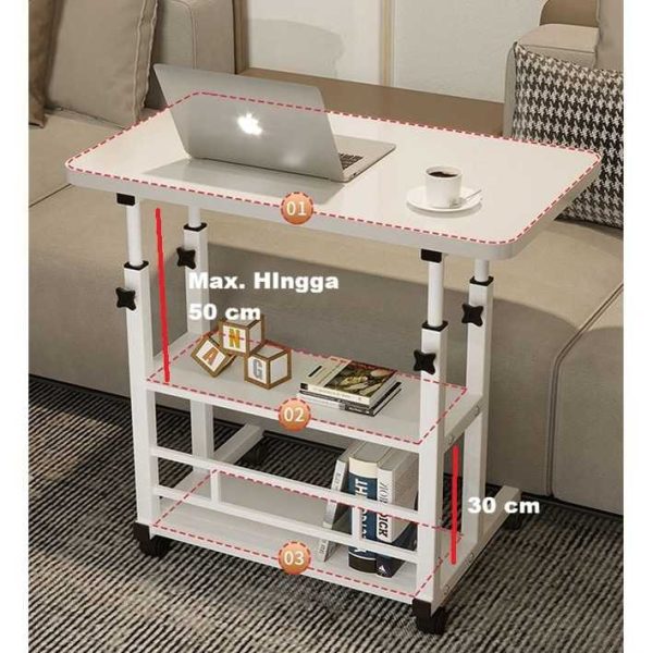 TaffHOME Meja Laptop Lifting Table Adjustable Single Layer 80x40cm - L100