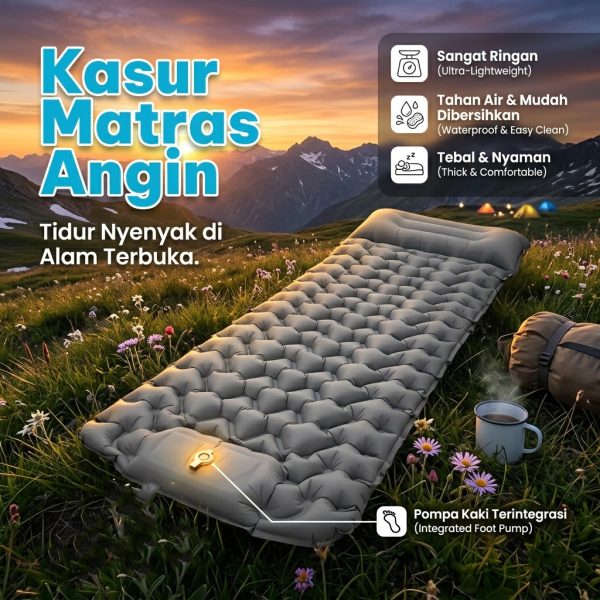 ginee_20260608144709583_7131718448.jpg TaffSPORT Kasur Matras Angin Manual Sleeping Pad Waterproof Single - SB-18