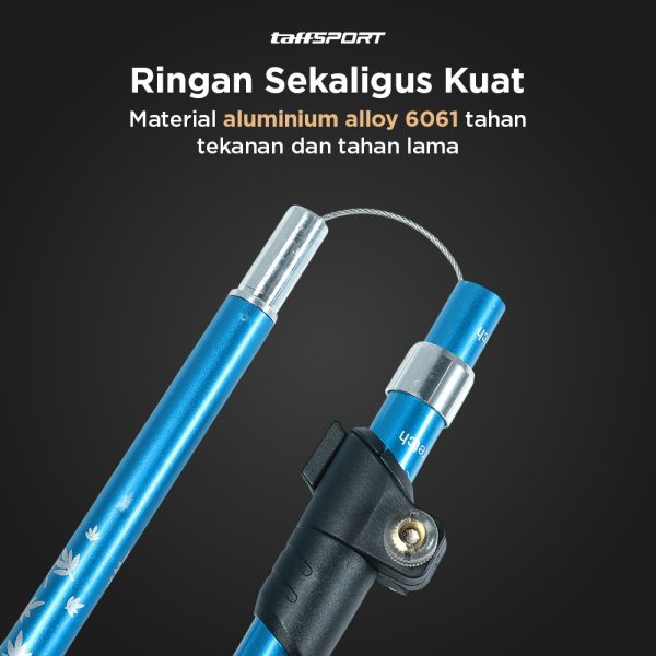 TaffSPORT Tongkat Hiking Trekking Pole 5 Section 130cm Foldable 36cm - TF13