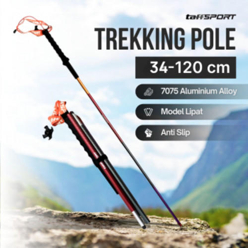 TaffSPORT Tongkat Hiking Lipat Trekking Pole Aluminium Alloy 1.2 - 7075