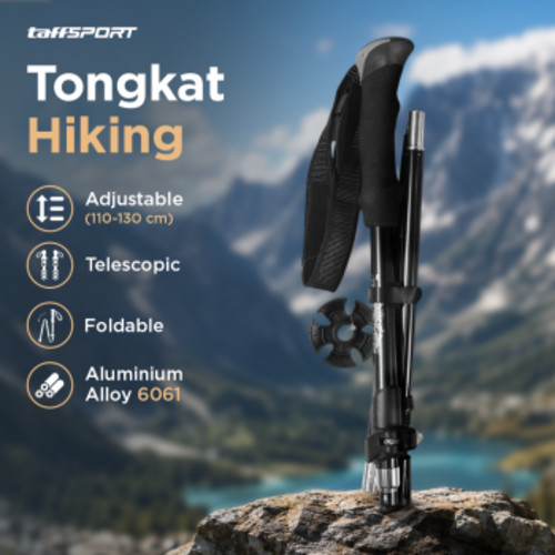 taffsport-tongkat-hiking-lipat-trekking-pole-aluminium-alloy-130cm-tf13 (7) TaffSPORT Tongkat Hiking Trekking Pole 5 Section 130cm Foldable 36cm - TF13