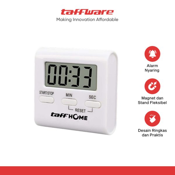 7RHA4EWH Taffware Timer Masak Dapur Countdown Digital Alarm Clock - T10