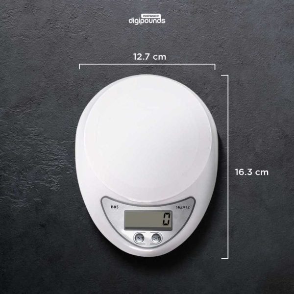 Taffware Digipounds Timbangan Dapur Digital 5kg 1g Kitchen Scale LCD - B05