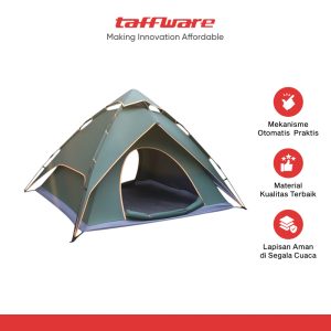 TaffSPORT Tenda Camping Lipat Otomatis 3-4 Orang Double Layer - SH-450