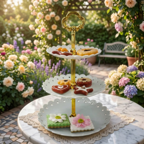 TaffHOME Rak Kue Susun 3 Tingkat Detachable Cake Stand Display - CF431
