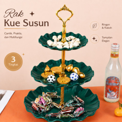 taffhome-rak-kue-susun-3-tingkat-detachable-plate-cake-stand-display-mb-3 (1) TaffHOME Rak Kue Susun 3 Tingkat Detachable Plate Cake Stand Display - MB-3