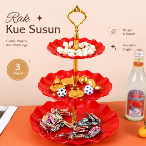 taffhome-rak-kue-susun-3-tingkat-detachable-plate-cake-stand-display-mb-3 (2) TaffHOME Rak Kue Susun 3 Tingkat Detachable Plate Cake Stand Display - MB-3