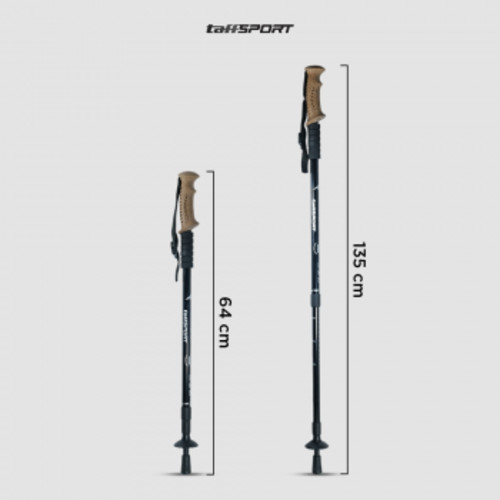 TaffSPORT Tongkat Hiking Telescopic Trekking Pole Antishock 135cm - 7075